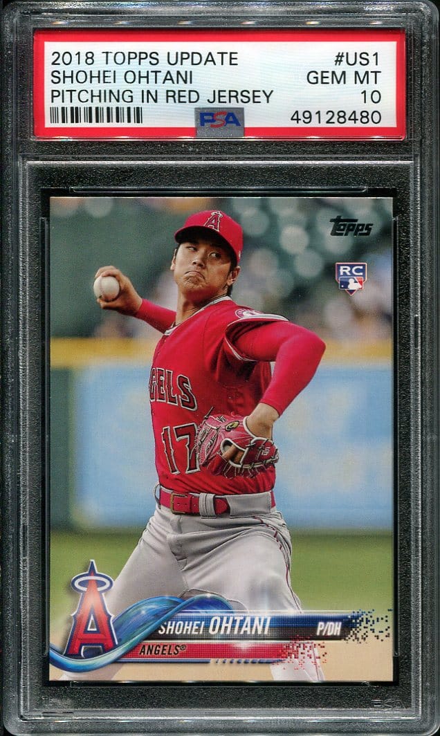 Topps Update Us Shohei Ohtani Pitching In Red Jersey Rc Psa