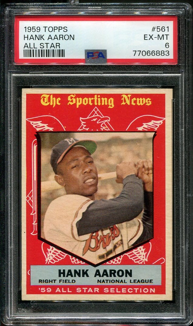 1959 Topps 561 Hank Aaron All Star PSA 6 HOF 77066883 All Star