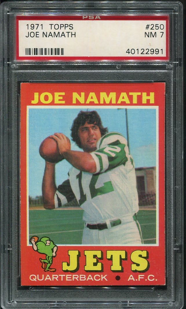 Tough 1971 Topps 250 Joe Namath PSA 7 HOF 40122991 All Star Cards Inc