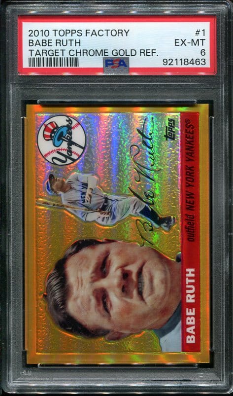 2010 Topps Factory Set Bonus 1 Babe Ruth Target Gold Chrome Refractor