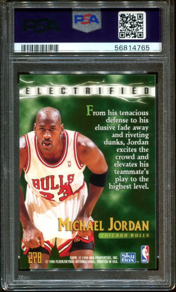 1995 SkyBox Premium #278 Michael Jordan Electrified PSA 8 (56814765) - Image 2