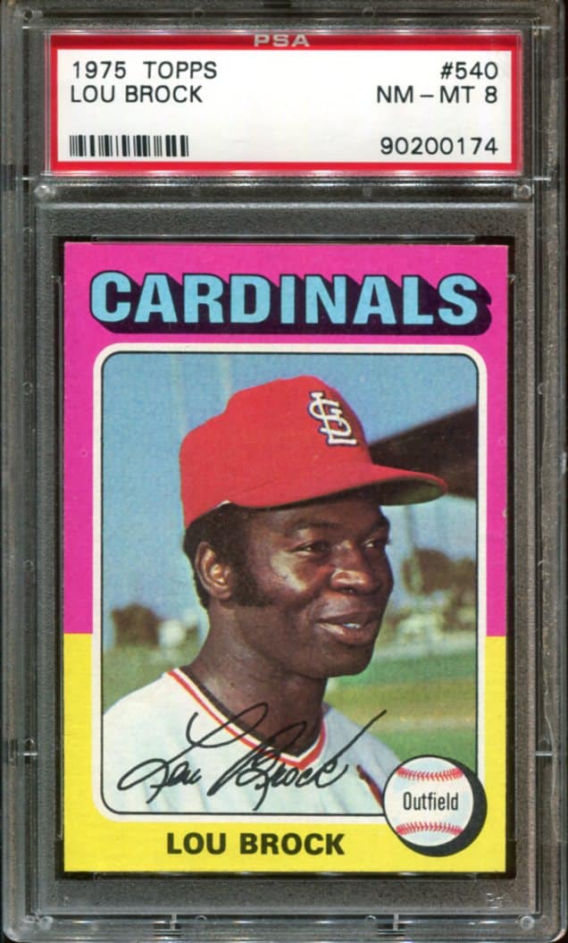 1975 TOPPS #540 LOU BROCK BASEBALL CARD CARDINALS