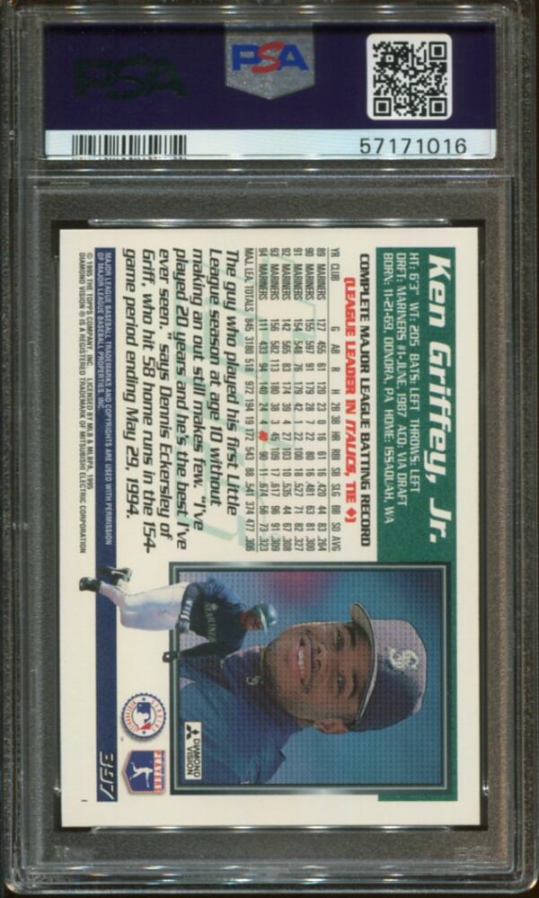 1995 Topps #397 Ken Griffey, Jr. PSA 9 HOF (57171016) - Image 2