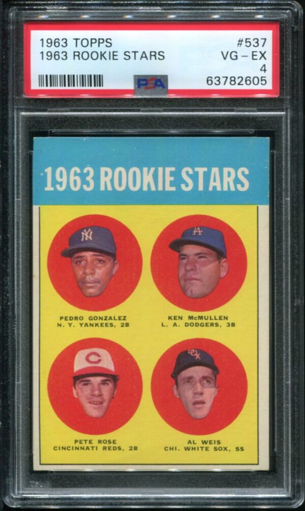 1963 Topps #537 Pete Rose RC PSA 4 (63782605)