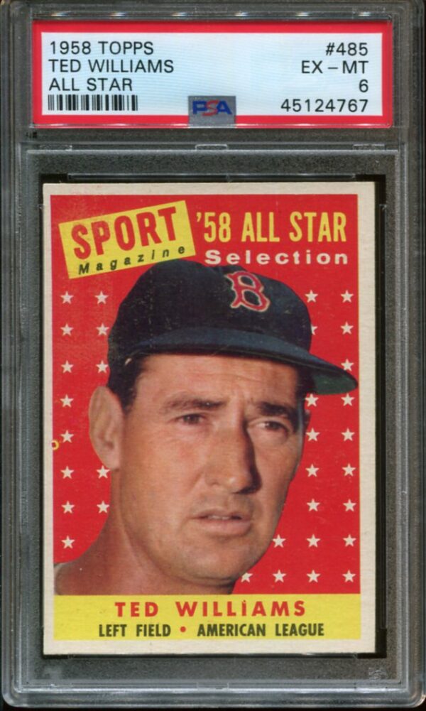 1958 Topps #485 Ted Williams All Star PSA 6 HOF (45124767)