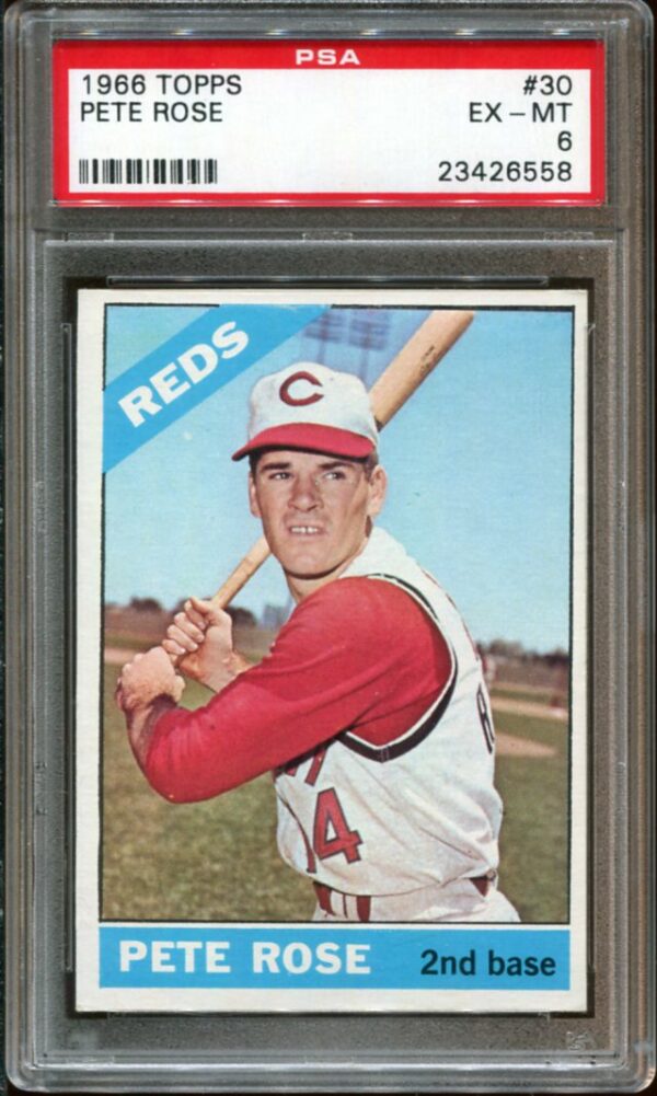 PETE ROSE 1966 TOPPS #30 PSA 5 EX