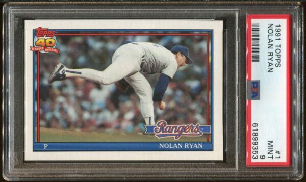 1991 Topps #1 Nolan Ryan PSA 9 (61899353) - Image 3