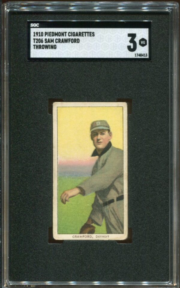 1910-11 T206 Sam Crawford Throwing SGC 3 HOF (1748413)