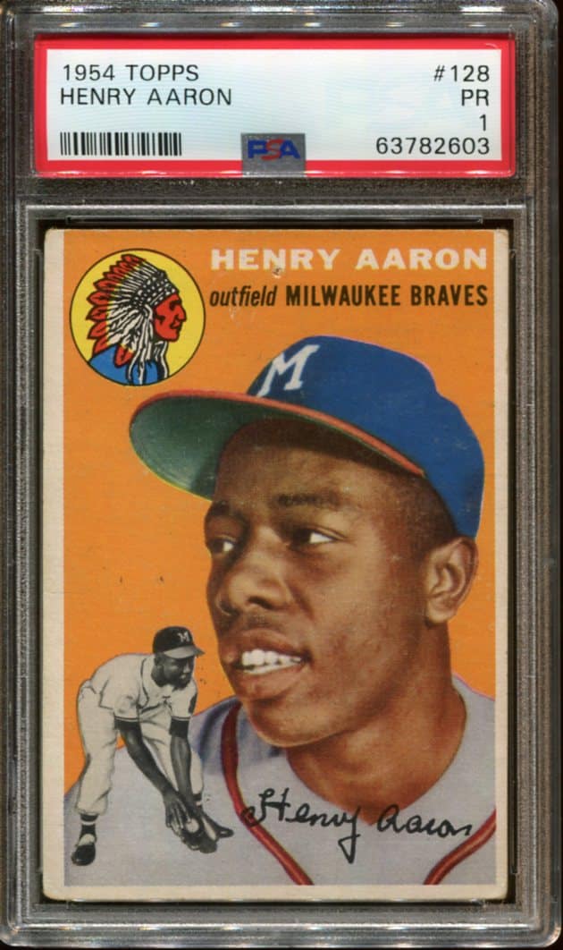 1954 Topps #128 Hank Aaron RC PSA 1 HOF (63782603) - All Star Cards Inc