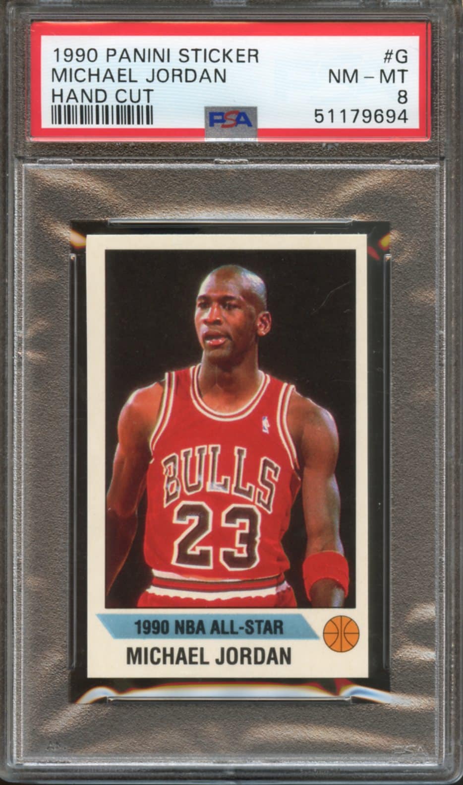 1990 Panini Sticker Michael Jordan #G HOF PSA 8 (51179694) - All Star ...