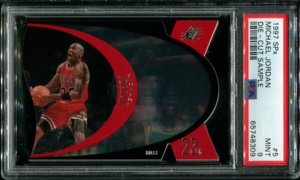 1997 SPx #5 Michael Jordan Die-Cut Sample PSA 9 HOF (65748309) - Image 3