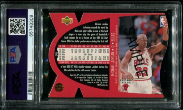 1997 SPx #5 Michael Jordan Die-Cut Sample PSA 9 HOF (65748309) - Image 4