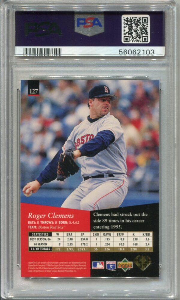 1995 Upper Deck SP #127 Roger Clemens PSA 8 (56062103) - Image 2