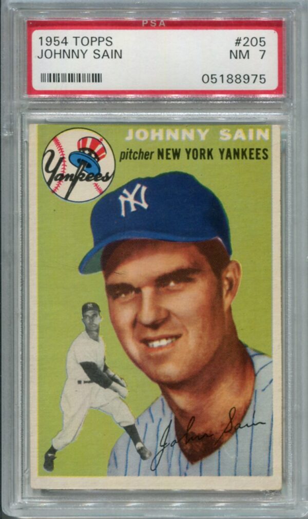 1954 Topps #205 Johnny Sain PSA 7 (05188975)