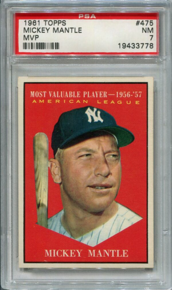 1961 Topps #475 Mickey Mantle MVP PSA 7 HOF (19433778)