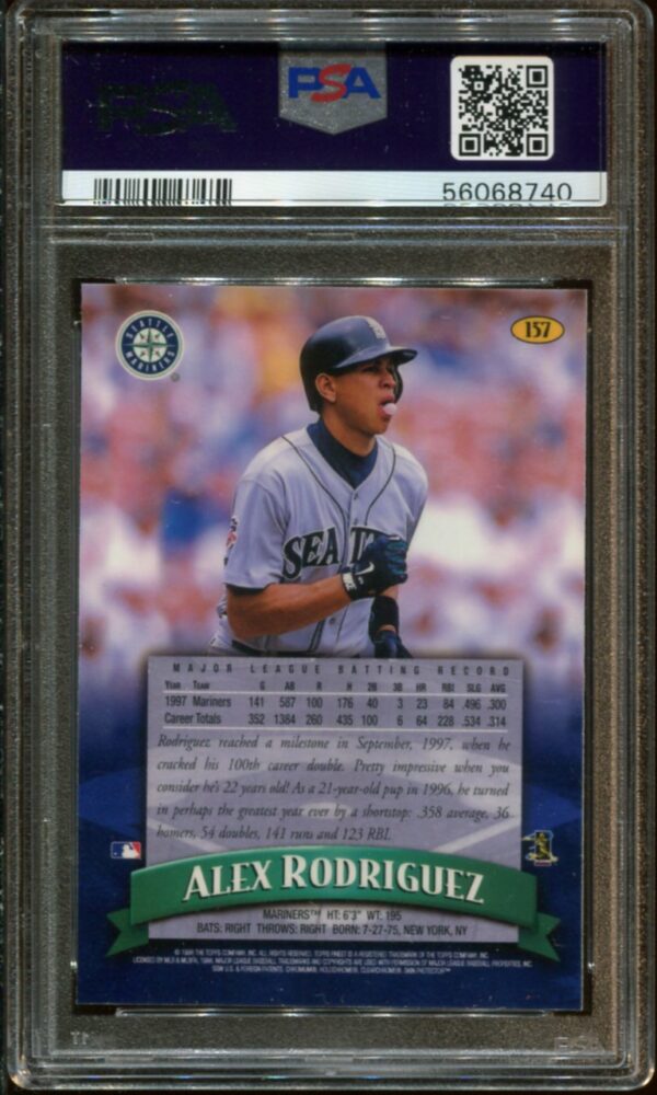 1998 Topps Finest #157 Alex Rodriguez PSA 9 (56068740) - Image 2