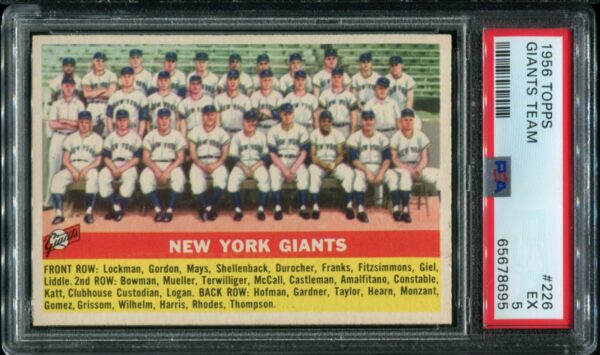 1956 Topps #226 New York Giants Team PSA 5 (65678695) - Image 3