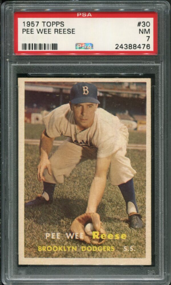 1957 Topps #30 Pee Wee Reese PSA 7 HOF (24388476)