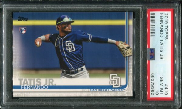 2019 Topps #410 Fernando Tatis, Jr. RC PSA 10 (68379962) - Image 3