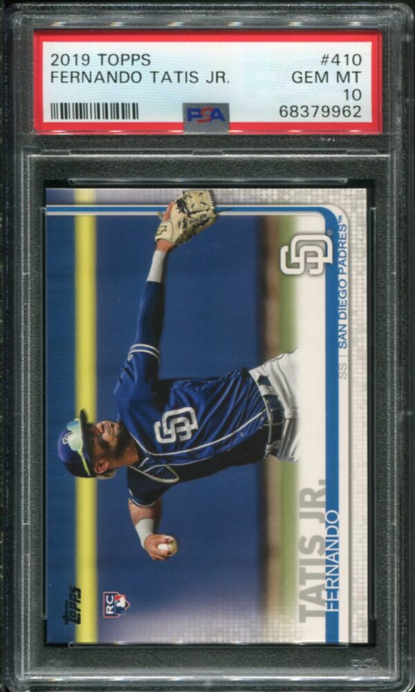 2019 Topps #410 Fernando Tatis, Jr. RC PSA 10 (68379962)