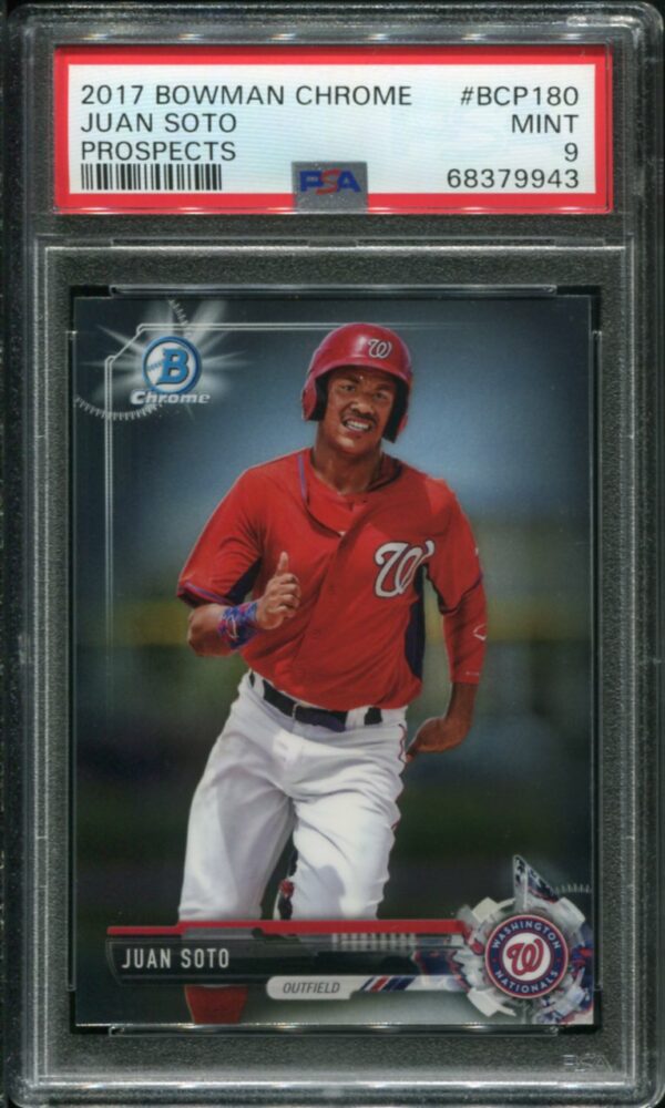 2017 Bowman Chrome Prospects #BCP180 Juan Soto RC PSA 9 (68379943)