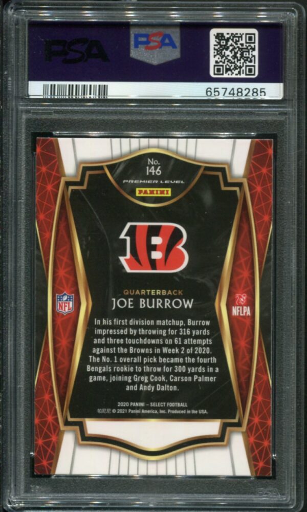 2020 Panini Select #146 Joe Burrow RC PSA 9 (65748285) - Image 2