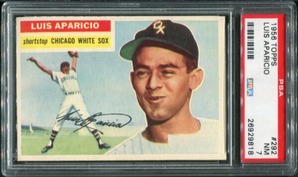 1956 Topps #292 Luis Aparicio RC PSA 7 HOF (26929818) - Image 3