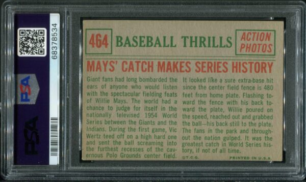 1959 Topps #464 Willie Mays PSA 4 HOF (68378534) - Image 4