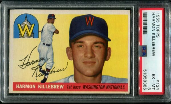 1955 Topps #124 Harmon Killebrew RC PSA 6 HOF (51059385) - Image 3