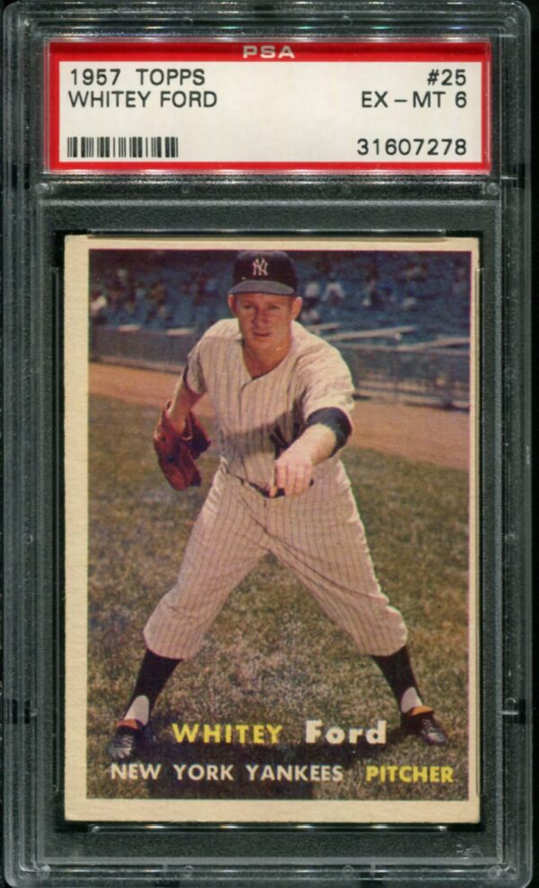 1957 Topps #25 Whitey Ford PSA 6 HOF (31607278)