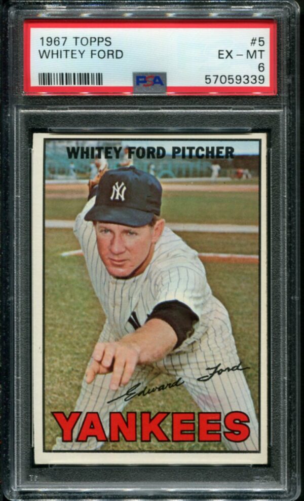 1967 Topps #5 Whitey Ford PSA 6 HOF (57059339)