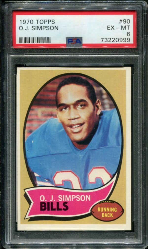 1970 Topps #90 O.J. Simpson RC PSA 6 HOF (73220999)