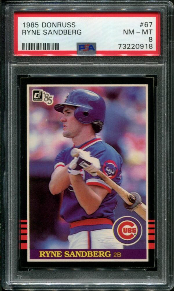 1985 Donruss #67 Ryne Sandberg PSA 8 HOF (73220918)