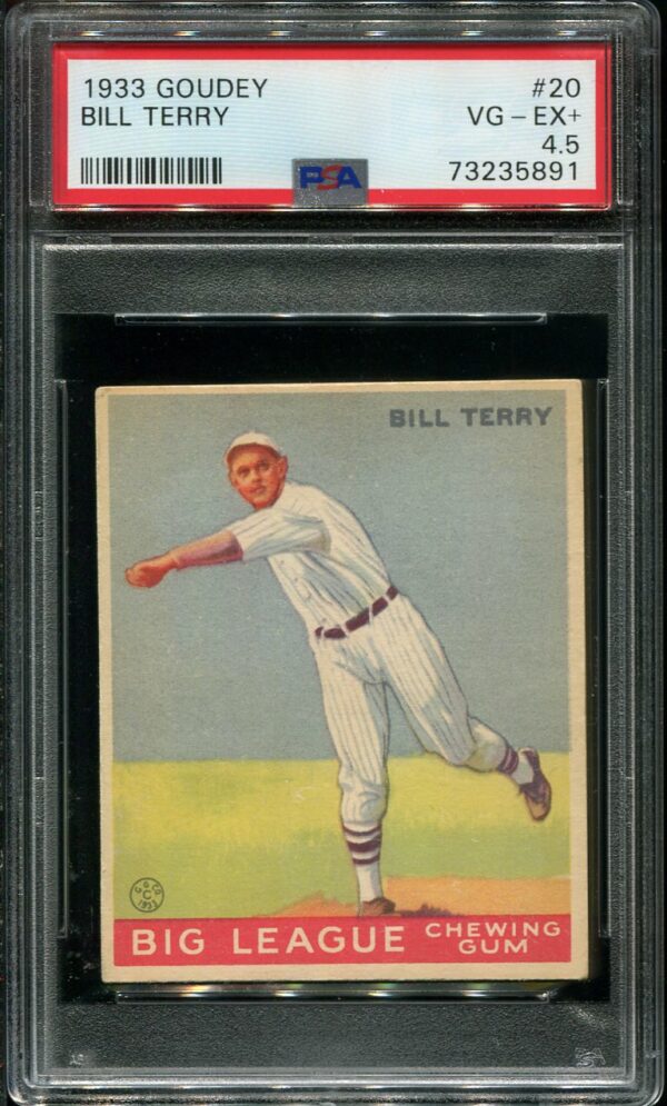 1933 Goudey #20 Bill Terry PSA 4.5 HOF (73235891)