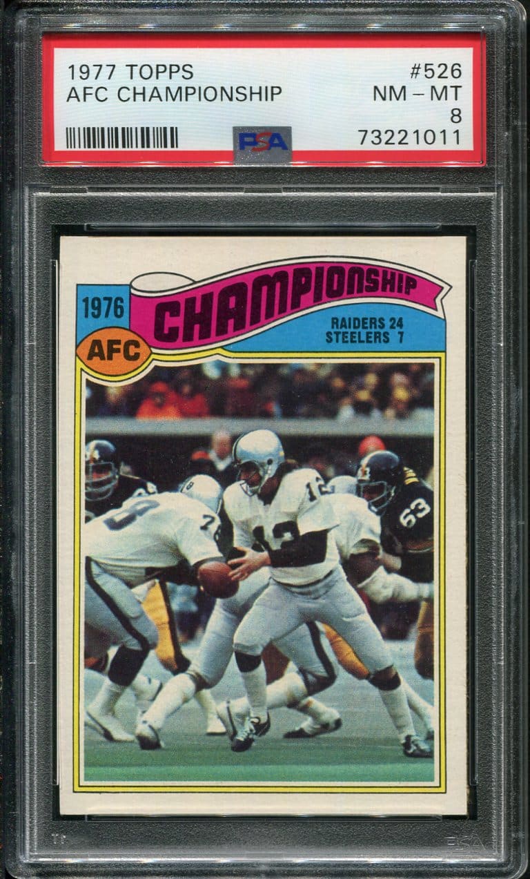 1977 Topps #526 AFC Championship PSA 8 (73221011) - All Star Cards Inc