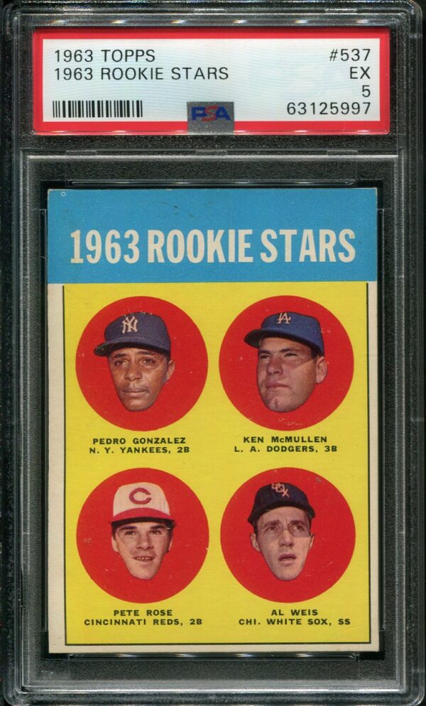 1963 Topps #537 Pete Rose RC PSA 5 (63125997)