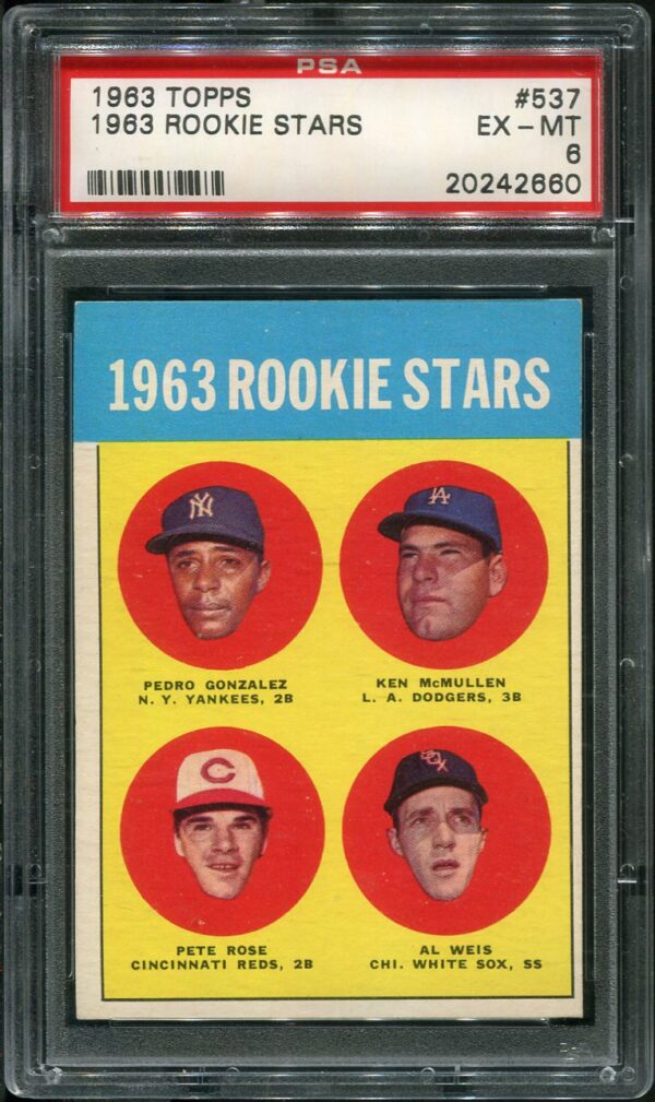 1963 Topps #537 Pete Rose RC PSA 6 (20242660)