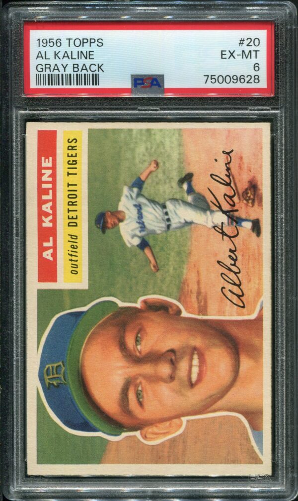 1956 Topps #20 Al Kaline Gray Back PSA 6 HOF (75009628)