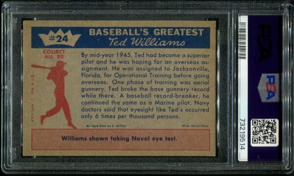 1959 Fleer Ted Williams #24 PSA 7 Baseball Card