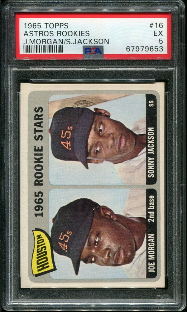 Authentic 1965 Topps #16 Joe Morgan/Sonny Jackson PSA 5 Rookie Baseball Card