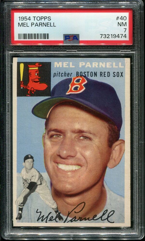 Authentic 1954 Topps #40 Mel Parnell PSA 7 Baseball Card