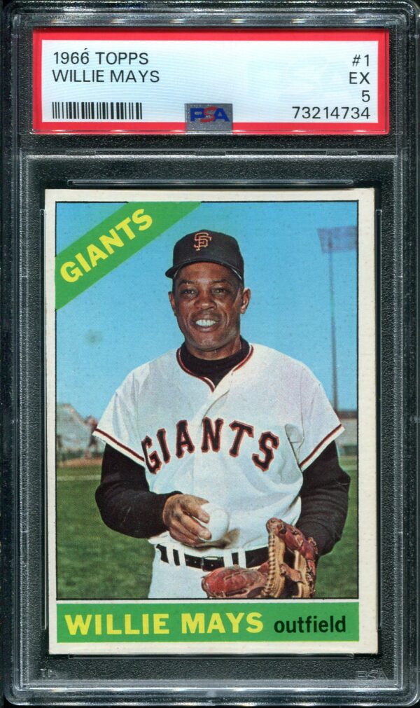 1966 Topps #1 Willie Mays PSA 5 Baseball Card Front