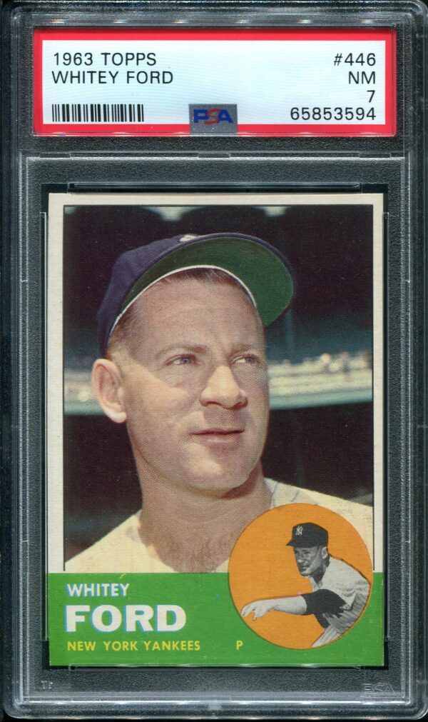 1963 Topps #446 Whitey Ford PSA 7 Baseball Card Front