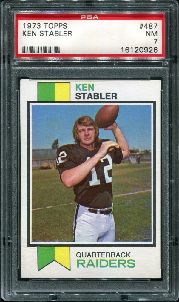 1973 Topps #487 Ken Stabler Rookie Football Card PSA 7 Front