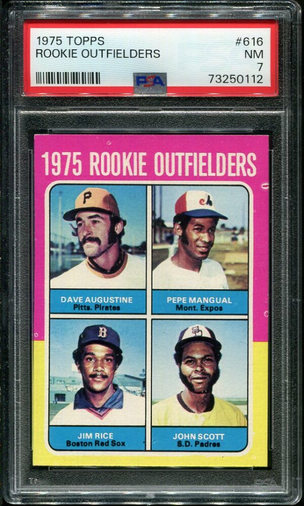 Authentic 1975 Topps #616 Jim Rice PSA 7 Rookie Baseball Card