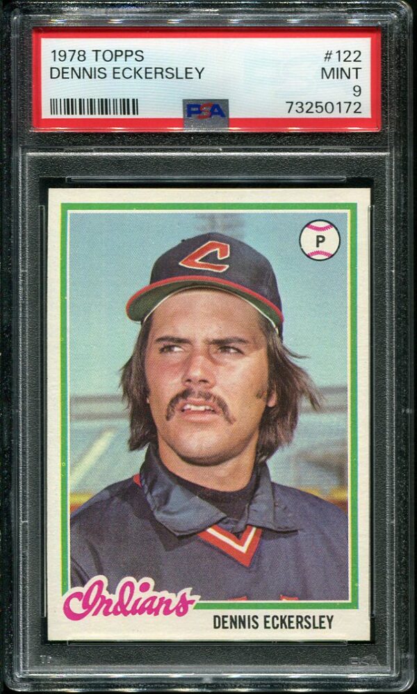 Authentic 1978 Topps #122 Dennis Eckersley PSA 9 Baseball Card