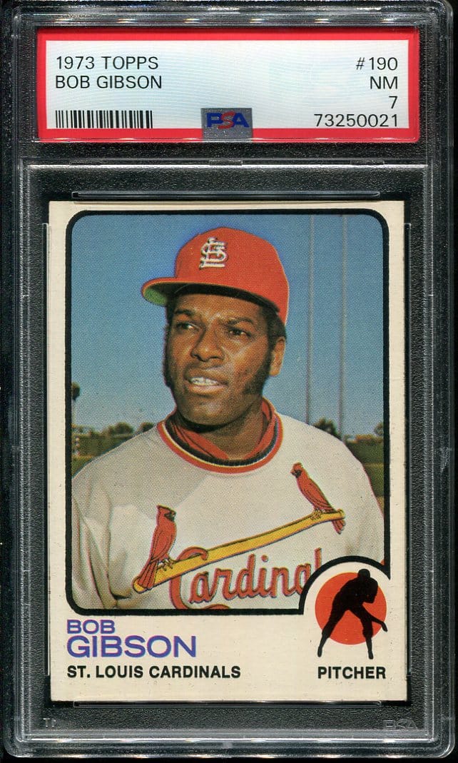 1973 Topps #190 Bob Gibson PSA 7 HOF (73250021) - All Star Cards Inc