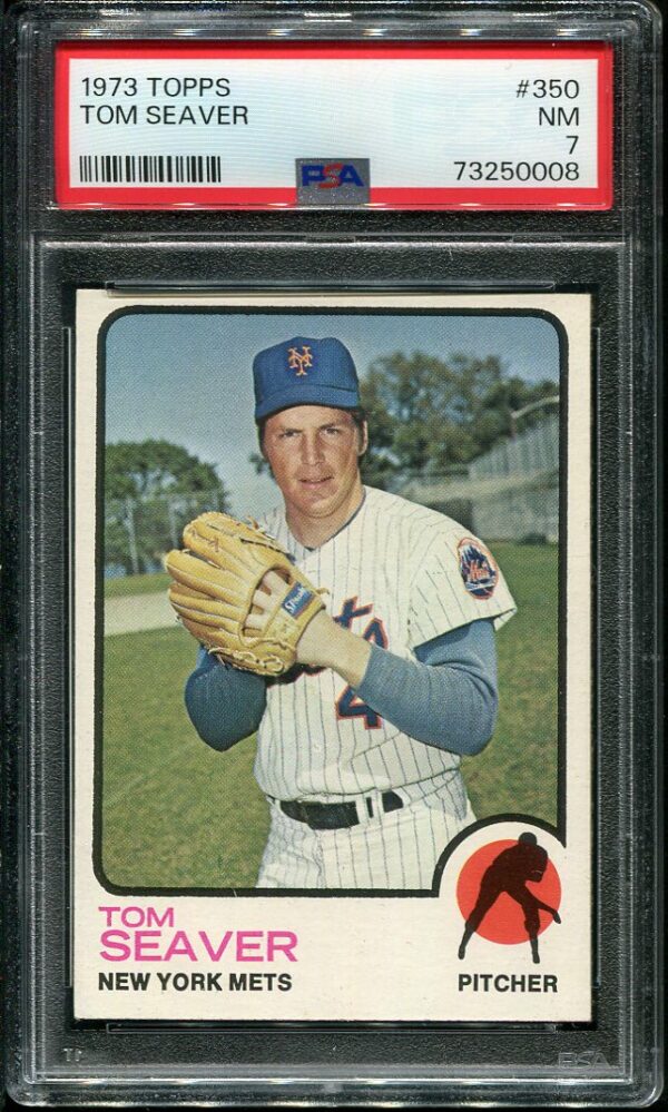 Authentic 1973 Topps #350 Tom Seaver PSA 7 Baseball Card