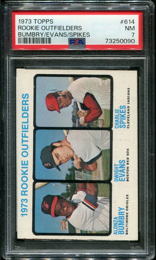 Authentic 1973 Topps #614 Dwight Evans PSA 7 Rookie Baseball Card