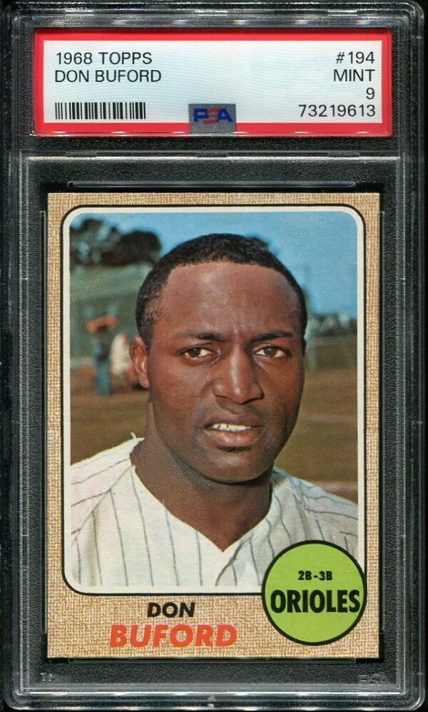 Authentic 1968 Topps #194 Don Buford PSA 9 Baseball Card